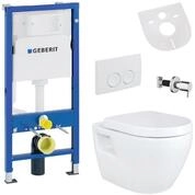Belvit Tiefsp&uuml;l-WC UP100-AL5508-SET, H&auml;nge Dusch Wand WC Taharet Toilette