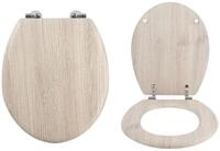 MSV WC-Sitz PARQUET, Toilettendeckel Holzkern MDF, Scharniere aus Edelstahl -
