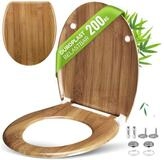 Casaria WC-Sitz (1-St), Toilettendeckel Mit Absenkautomatik Klodeckel Holz Design