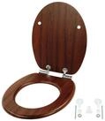 relaxdays WC-Sitz Toilettendeckel mit Absenkautomatik, dunkelbraun