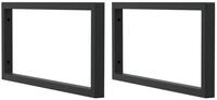 vidaXL Halterung Waschtisch-Halterungen 2 Stk. Schwarz Rechteckig Stahl, (1-tlg)
