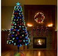 vidaXL K&uuml;nstlicher Weihnachtsbaum, K&uuml;nstlicher Weihnachtsbaum Gr&uuml;n 210 cm PVC