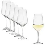 Spetebo Wei&szlig;weinglas Kristall Glas kratzfest 6er Set, Glas, Sp&uuml;lmaschine geeignet
