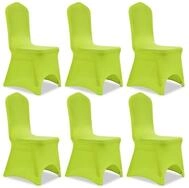 vidaXL Hussen-Set Stretch Stuhlbezug 6 St&uuml;ck Gr&uuml;n