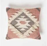 Homescapes Dekokissen Kelim Kissen Pali rosa-grau &ndash; Kissen 45 x 45 cm mit F&uuml;llung