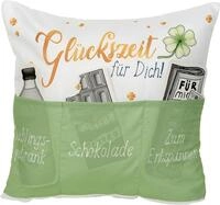 HERGO Creation Dekokissen Sofahelden Kissen Gl&uuml;ckszeit