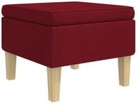 vidaXL Hocker Hocker mit Holzbeinen Weinrot Stoff (1 St)