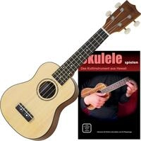 Classic Cantabile Ukulele &ldquo;Natur&rdquo;, Sopranukulele, Spar-Set, inkl. Ukulelenschule,