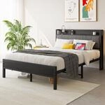 HAUSS SPOLE Polsterbett Bettgestell Jugendbett mit Metallrahmen,Schlafzimmer (Einfach