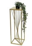 DanDiBo Blumenhocker Metall Gold Eckig 70 cm Blumenst&auml;nder Beistelltisch