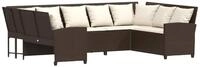 vidaXL Gartenlounge-Set Gartensofa mit Kissen Braun Poly Rattan, (1-tlg)
