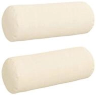 vidaXL Sitzauflage Bolsterkissen 2 St&uuml;ck Creme &Oslash; 25 x 70 cm Cordstoff, (2 St)