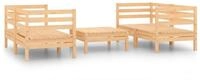 vidaXL Gartenlounge-Set 5-tlg. Garten-Lounge-Set Kiefer Massivholz, (1-tlg)