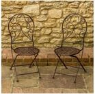 HTI-Line Gartenstuhl 2er-Set Lani Braun (Set, 2 St), Metallstuhl nostalgisch
