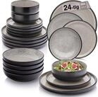 S&Auml;NGER Tafelservice Luxor Geschirrset (24-tlg), 6 Personen, Steingut, Braun-Beige,