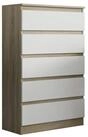 Masseno Kommode ADRIANO 70 cm Sideboard mit 5 Schubladen Eiche Sonoma
