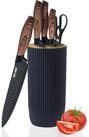 LuxusKollektion Messer-Set Premium Messerblock mit Messer Holzgriff Messer Set 6 tlg
