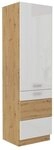K&uuml;chen-Preisbombe Hochschrank 60 cm Eiche Artisan + Wei&szlig; Hochglanz K&uuml;chenzeile