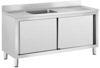 Royal Catering Sp&uuml;lenschrank 160 x 60 x 94,5cm Sp&uuml;lenunterschrank Edelstahl Becken