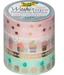 Folia Klebeband Washi Tape HOTFOIL Deko-Klebeband matt 15,0 mm x 5,0 m 4 Rollen