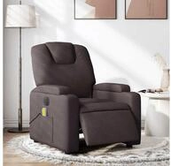 vidaXL Massagesessel, Massagesessel Elektrisch Dunkelbraun Stoff