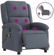 vidaXL Massagesessel, Relaxsessel Elektrisch Dunkelgrau Samt