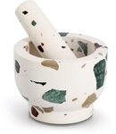 Zeller Present M&ouml;rser & St&ouml;&szlig;el-Set, "Terrazzo", Natur-Granit, 1,7 kg, 240 ml