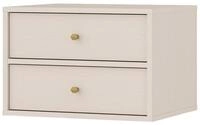 Masseno Nachttisch TORINO 51,8 cm Nachtschrank mit 2 Schubladen Beige