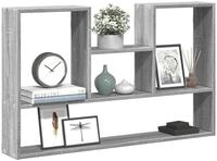 vidaXL Regal, Wandregal Grau Sonoma 99x15x60 cm Holzwerkstoff