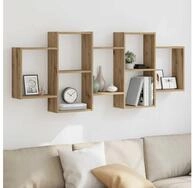 vidaXL Wandregal, Wandregal Artisan-Eiche 159x18x65 cm Holzwerkstoff
