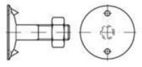 Contorion Schraube DIN 15237 Tellerschraube M8x25 Stahl 3.6 blank m. Tellerscheibe u.