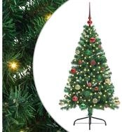 vidaXL K&uuml;nstlicher Weihnachtsbaum K&uuml;nstlicher vorbeleuchteter Weihnachtsbaum Gr&uuml;n