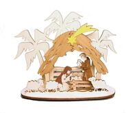 Kuhnert Kreativset 27504, Bastelset Krippe, Teelichthalter - Made in Germany