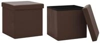 vidaXL Hocker Hocker mit Stauraum 2 Stk. Braun PVC (2 St)