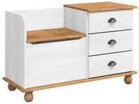 vidaXL Sitzbank Sitzbank mit Stauraum mit Speicher ASKIM Wei&szlig; 100 x 39 x 62 cm
