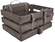 UNUS GARDEN Fahrradkorb Fahrradkiste Picknick Holz (Grau 40x30x20cm (LxBxH),