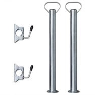 vidaXL Anh&auml;nger 2 Abstellst&uuml;tzen mit 2 Klemmhaltern f&uuml;r 48 mm St&uuml;tzrad