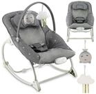 MoMi Babyschaukel LAPIS Elektrische Babywippe mit Musikmodul in Hellgrau - 8