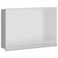 vidaXL Duschwand Duschnische Silber 45 x 30 x 9,5 cm Edelstahl, (1 tlg)