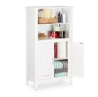 relaxdays Badregal Badezimmerschrank wei&szlig; LAMELL