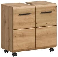 xonox.home Waschbeckenunterschrank auf Rollen in Artisan Oak Nachbildung B/H/T: