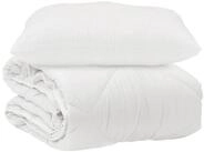vidaXL Bett Bettdecke mit Kissen 2 stk. Wei&szlig; Mikrofaser (2-tlg)