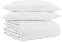 vidaXL Bett Winterbettdecke mit Kissen 3 stk. Wei&szlig; Daunenfeder (3-tlg)