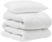 vidaXL Bett Bettdecke mit Kissen 2 stk. Wei&szlig; Mikrofaser (2-tlg)