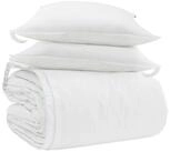 vidaXL Bett Bettdecken Set mit Kissen 3 stk. Wei&szlig; Daunenfeder (3-tlg)