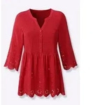Witt Klassische Bluse Spitzen-Bluse 3/4-Arm