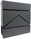 relaxdays Wandbriefkasten Metall Briefkasten mit Zeitungsfach, Anthrazit