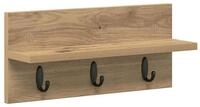 vidaXL Regal Wandmontierter nachttisch Wandhalterung Artisan-Eiche, 1-tlg.