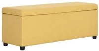 vidaXL Sitzbank Bank mit Staufach 116 cm Gelb Polyester