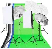 vidaXL Fotohintergrund NA Fotostudio-Beleuchtung Set